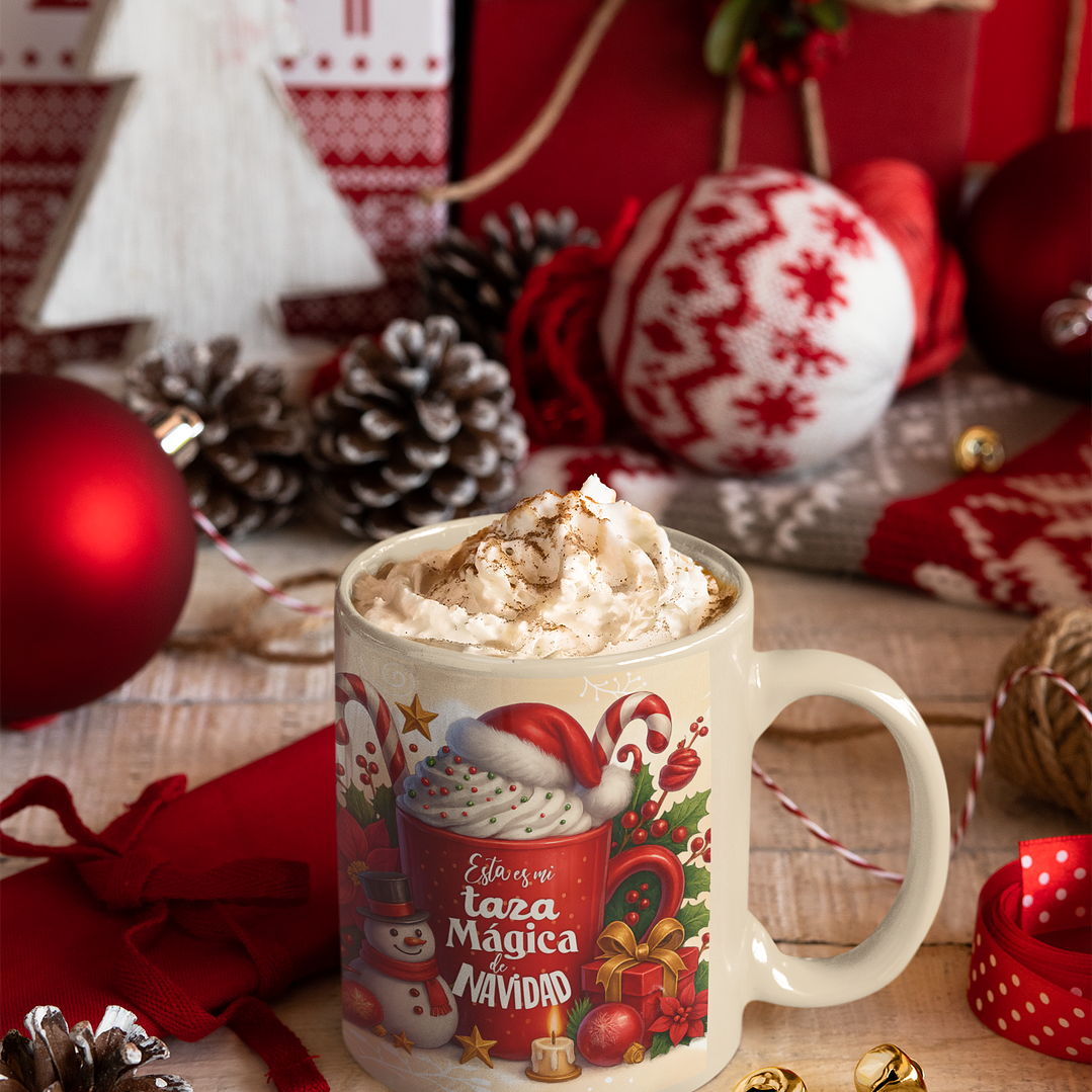 Plantilla Tazas Esta es mi Taza Mágica de Navidad Archivo Editable y PNG 1