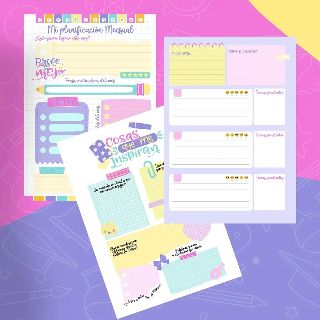 Diseños Plantillas Agenda Profesora 2026  Archivos Editables Power Point y Portadas PNG 3