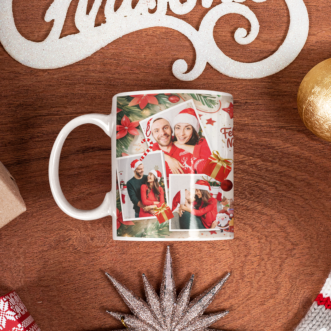 16 Diseños Plantillas Tazas Navidad Navideñas Archivos Corel Draw y Png 4