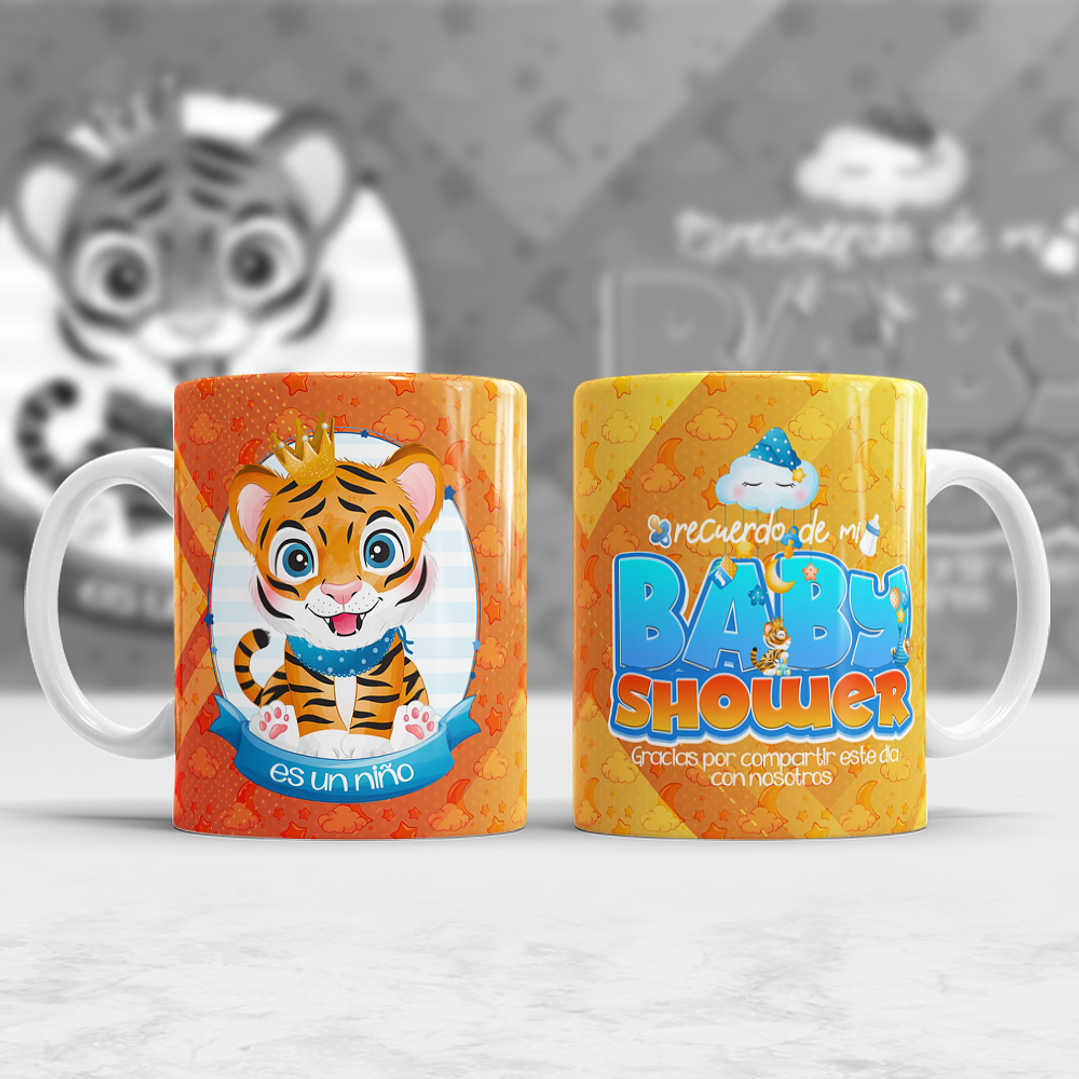 12 Diseños Plantillas Tazas Baby Shower Archivos Editable Psd y Png 10