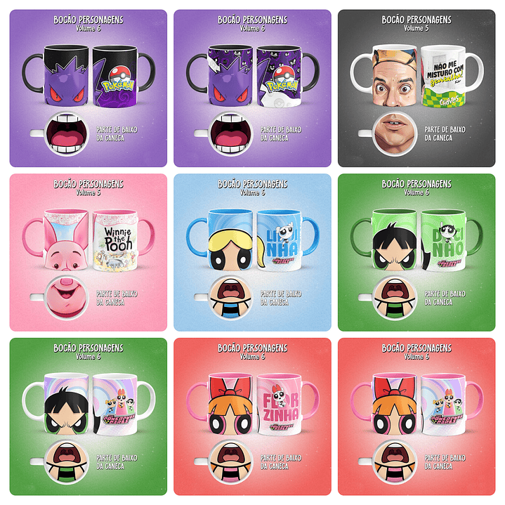 34 Diseños Plantillas de Tazas Divertidas con Boca y Dientes Disney – Archivos PNG para Sublimación 2