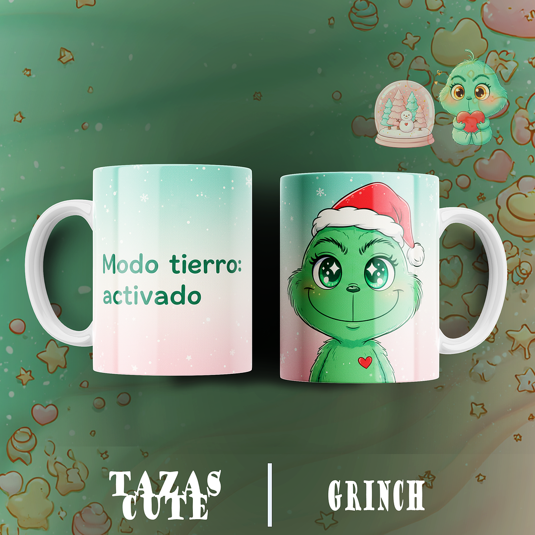 10 Diseños Plantillas Tazas Grinch 4 Archivos Png 6