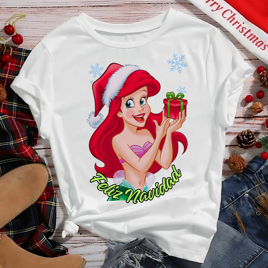 Diseños Plantillas Camisetas Poleras Princesas Navidad Archivos Png 5