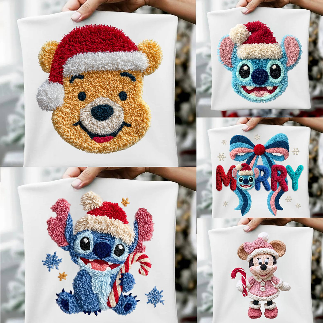 Diseños Plantillas Tazas Camisetas Efecto Bordado Navidad Archivos Png 2