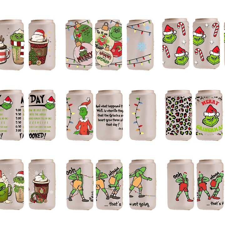 Plantillas 37 Diseños Para Vasos Glass Navidad Archivos Png 2