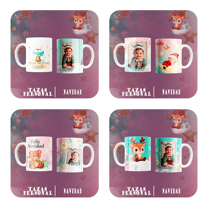 10 Diseños Plantillas Tazas Cute Navidad Archivos Editables psd 1