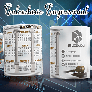 16 Diseños Plantillas Tazas Calendarios Empresarial 2026 Archivos Editables Photoshop
