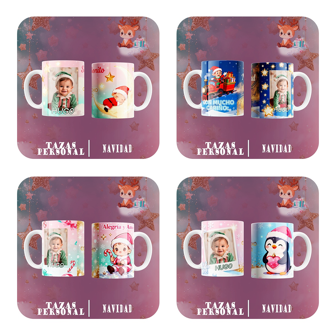 10 Diseños Plantillas Tazas Cute Navidad Archivos Editables psd 3