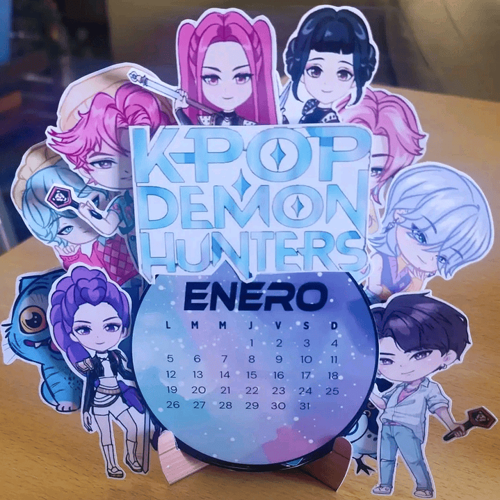 Diseños Plantillas Calendario Demon Hunters 2026 Archivos Png 2