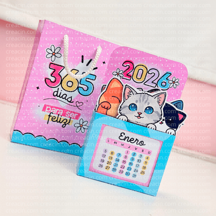 Diseños Plantillas Calendario Gatito 2026 Archivos Pdf 3