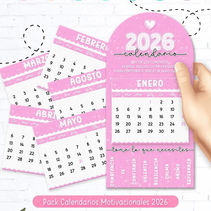 Diseños Plantillas Pack Calendarios Motivacionales 2026 Archivos Png 2