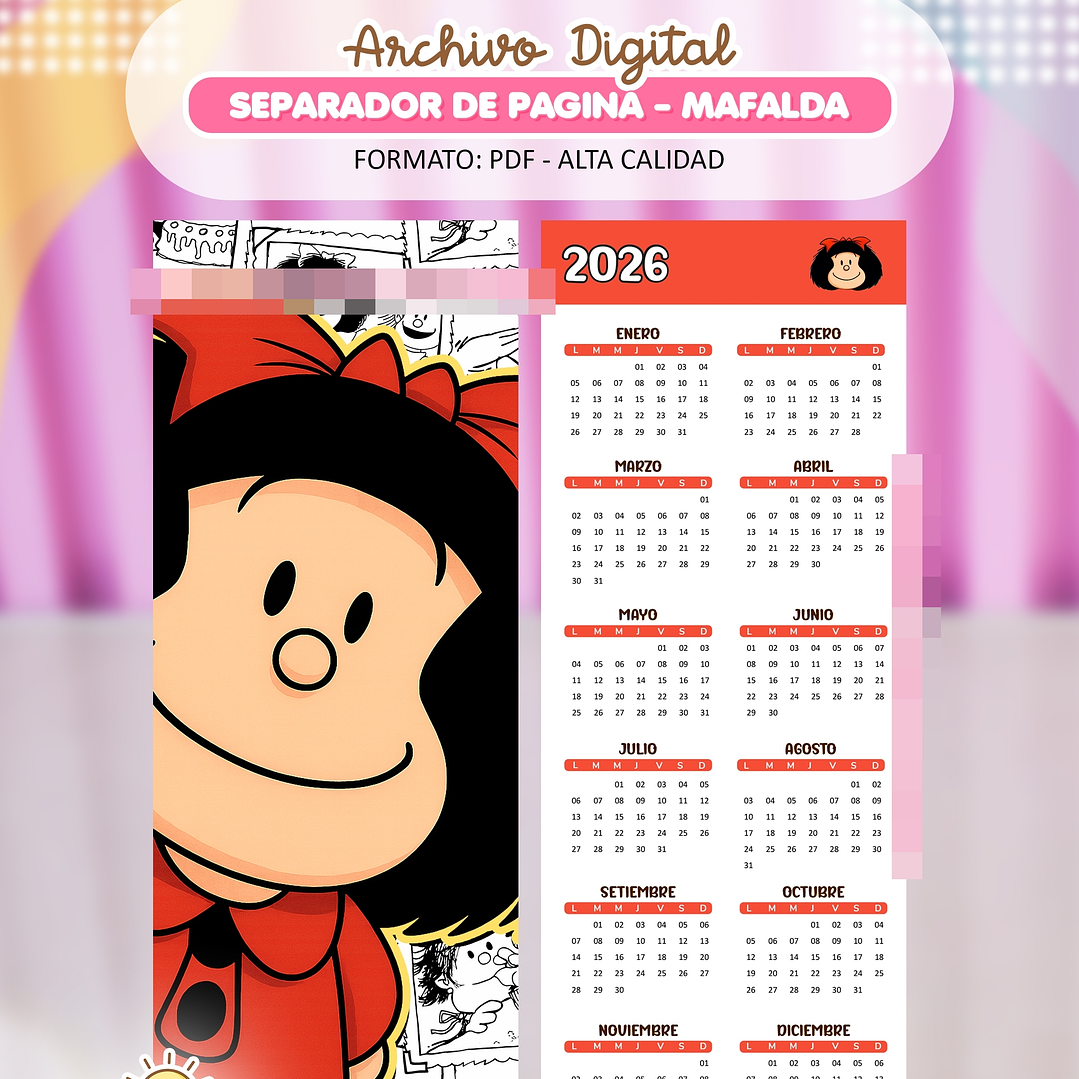 4 Diseños Plantillas Separadores Calendarios 2026 Archivos PDF 1