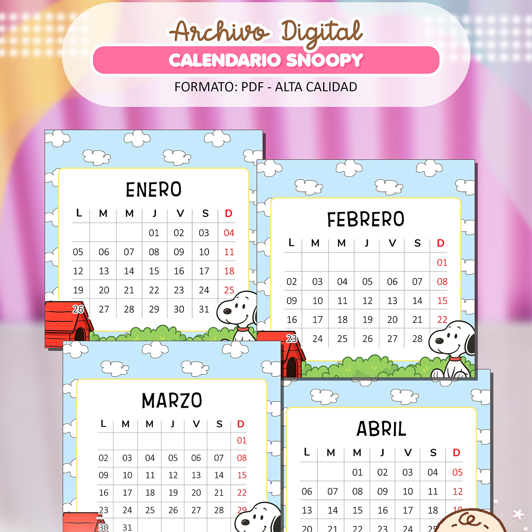 7 Pack de Tacos Calendarios 2026 Diseños Plantillas Archivos PDF 3