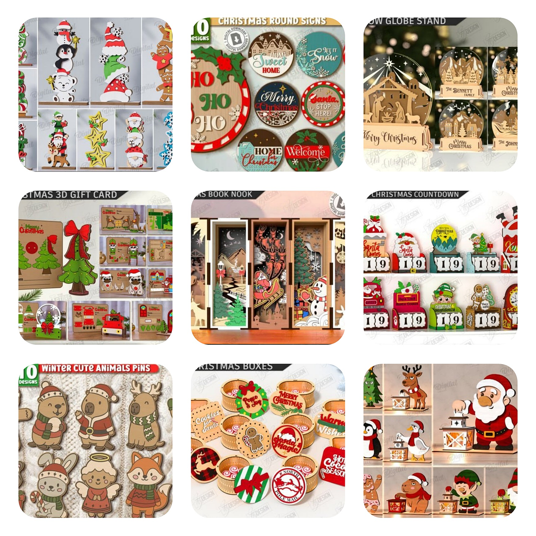 Pack Diseños Plantillas Corte Laser Navidad Archivos Dxf Pdf Svg Eps 1