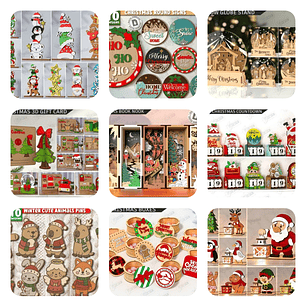 Pack Diseños Plantillas Corte Laser Navidad Archivos Dxf Pdf Svg Eps