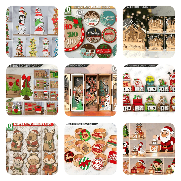 Pack Diseños Plantillas Corte Laser Navidad Archivos Dxf Pdf Svg Eps 1