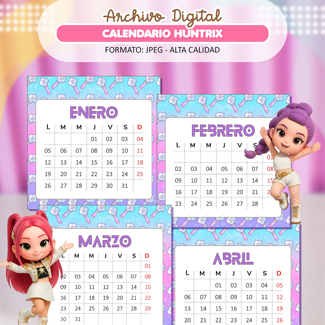 7 Pack de Tacos Calendarios 2026 Diseños Plantillas Archivos PDF 5