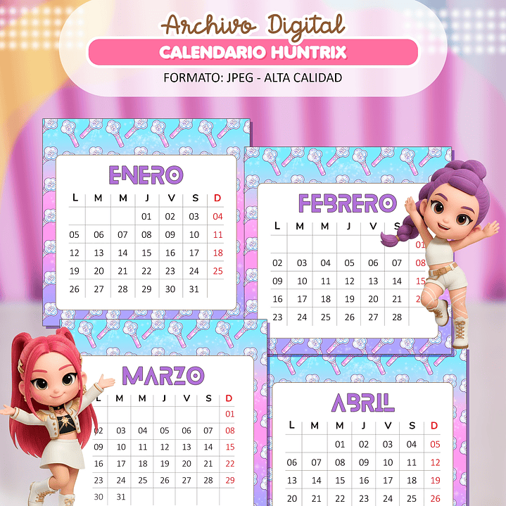 7 Pack de Tacos Calendarios 2026 Diseños Plantillas Archivos PDF 5