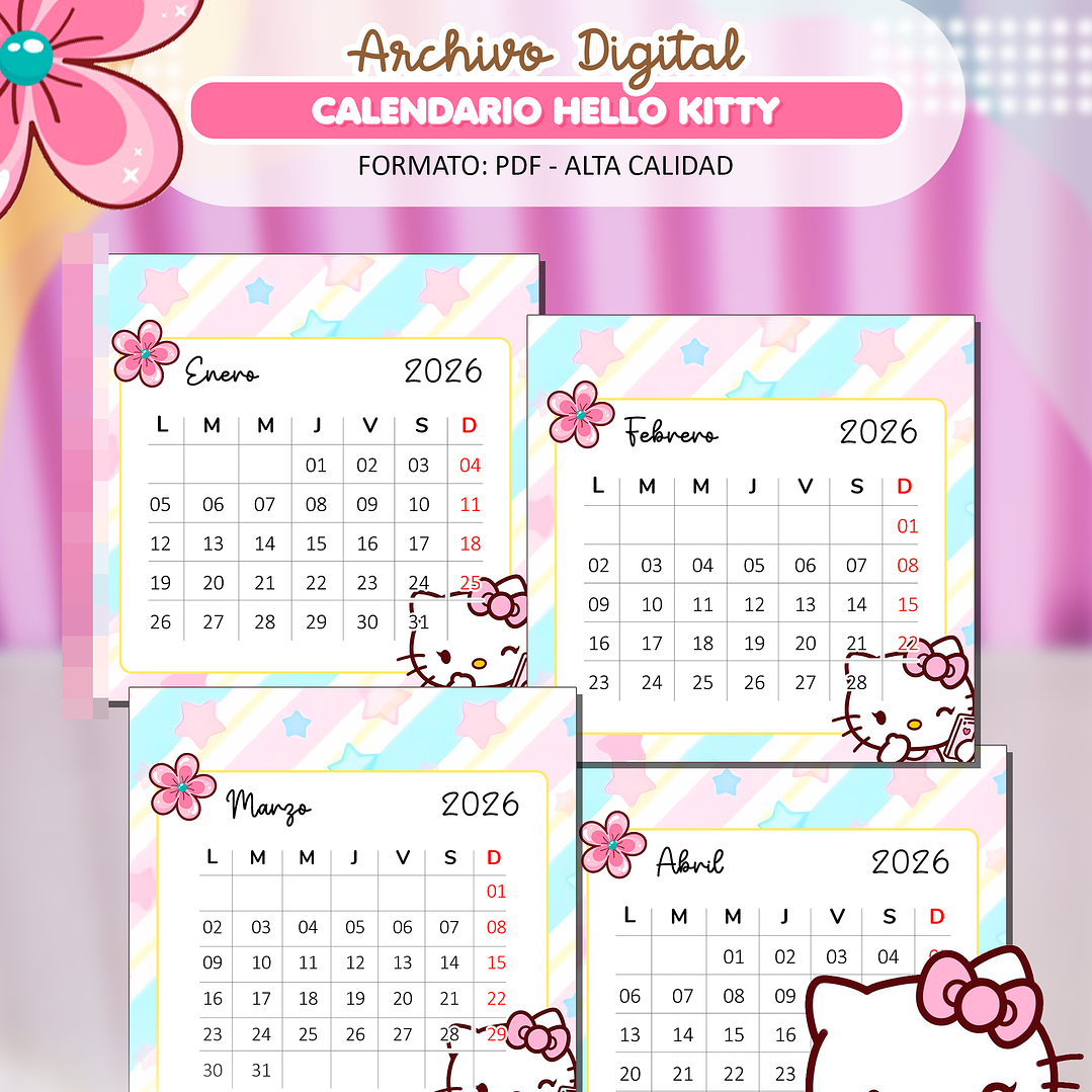 7 Pack de Tacos Calendarios 2026 Diseños Plantillas Archivos PDF 6