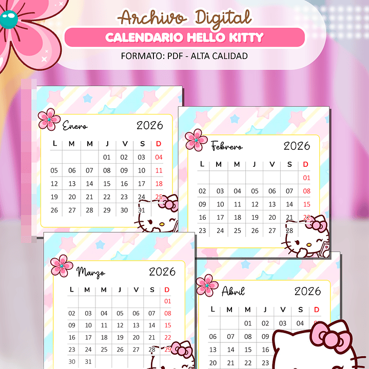 7 Pack de Tacos Calendarios 2026 Diseños Plantillas Archivos PDF 6