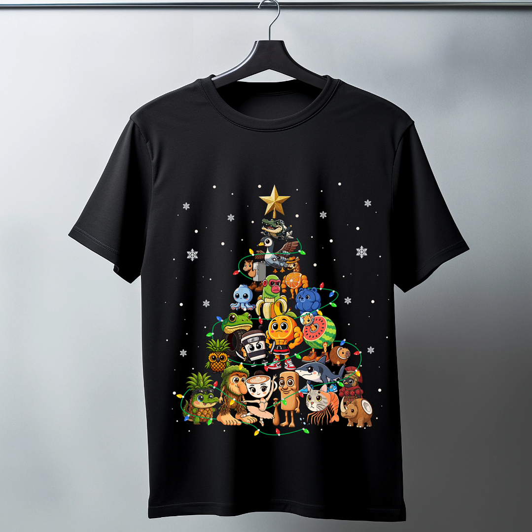 50 Diseños Plantillas Polera Camiseta Brainrot Navidad Archivos PNG 12