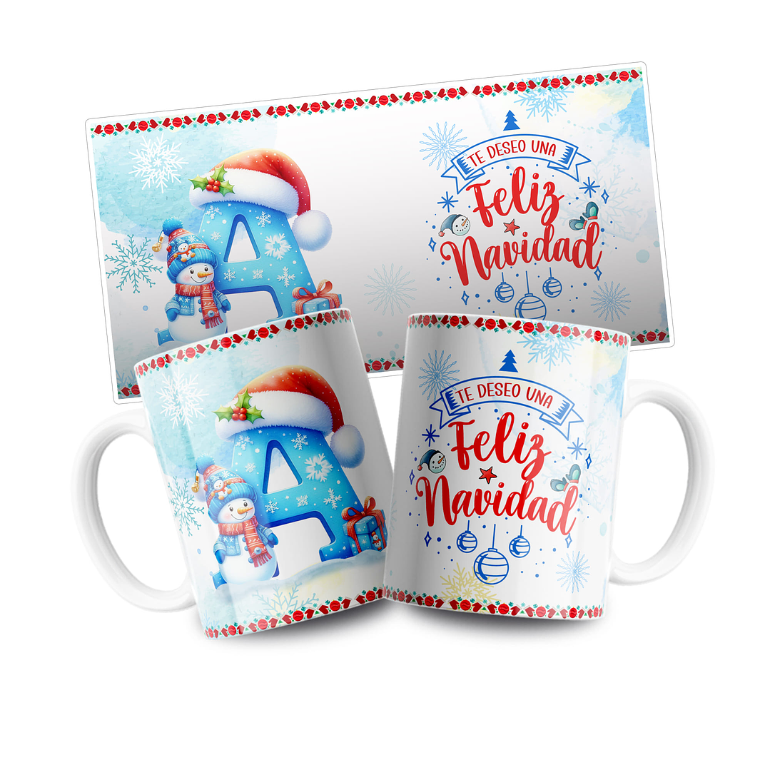 26 Diseños Plantillas Tazas Abc Navidad Editables PSD y Archivos PNG 1
