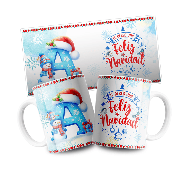 26 Diseños Plantillas Tazas Abc Navidad Editables PSD y Archivos PNG 1