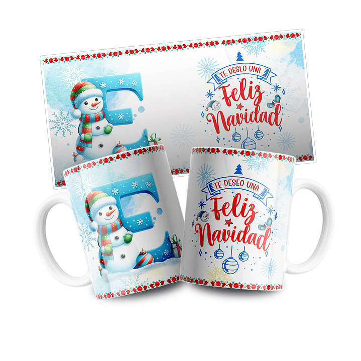 26 Diseños Plantillas Tazas Abc Navidad Editables PSD y Archivos PNG 3