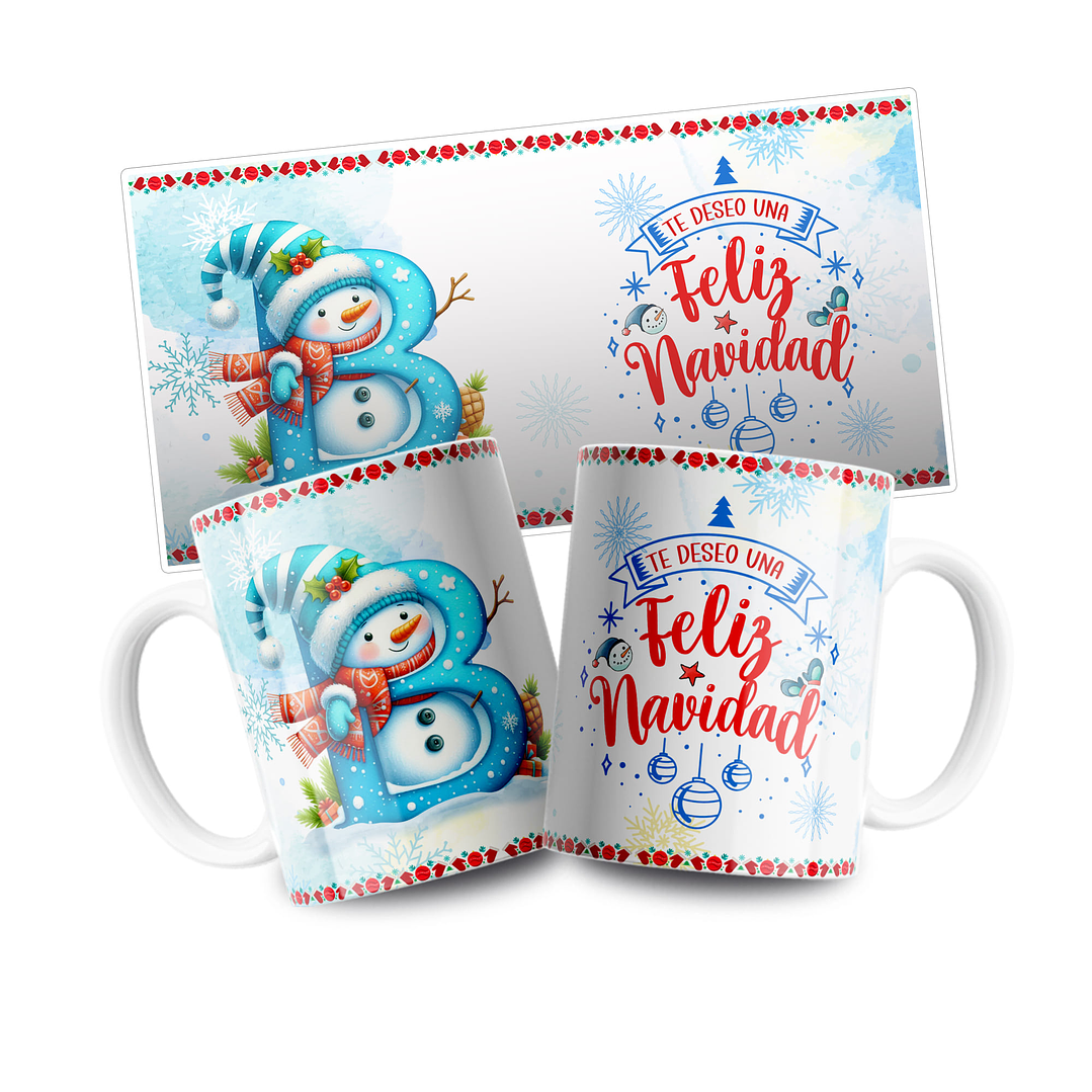 26 Diseños Plantillas Tazas Abc Navidad Editables PSD y Archivos PNG 4