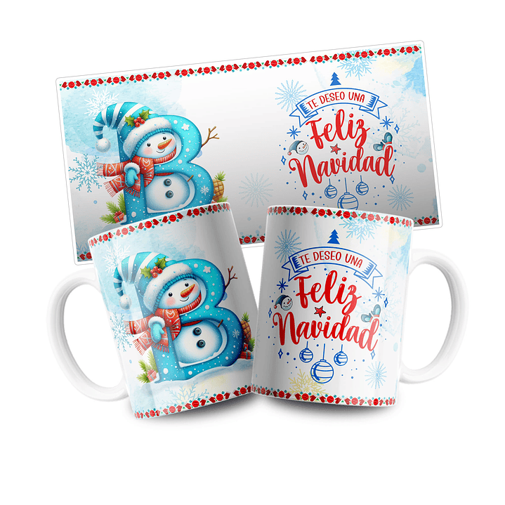 26 Diseños Plantillas Tazas Abc Navidad Editables PSD y Archivos PNG 4