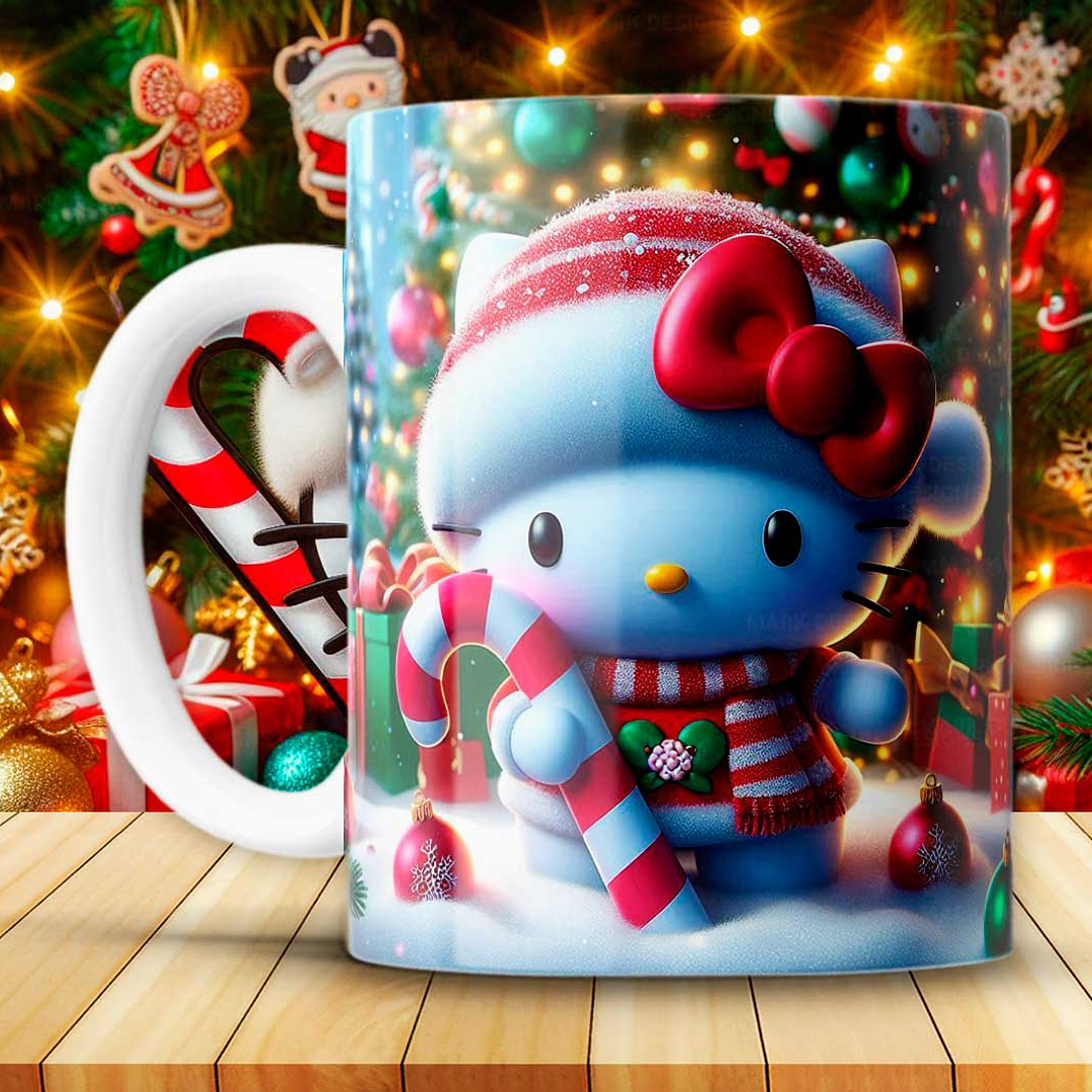 12 Diseños Plantillas Tazas Hello Kitty Navidad Archivos JPG 2