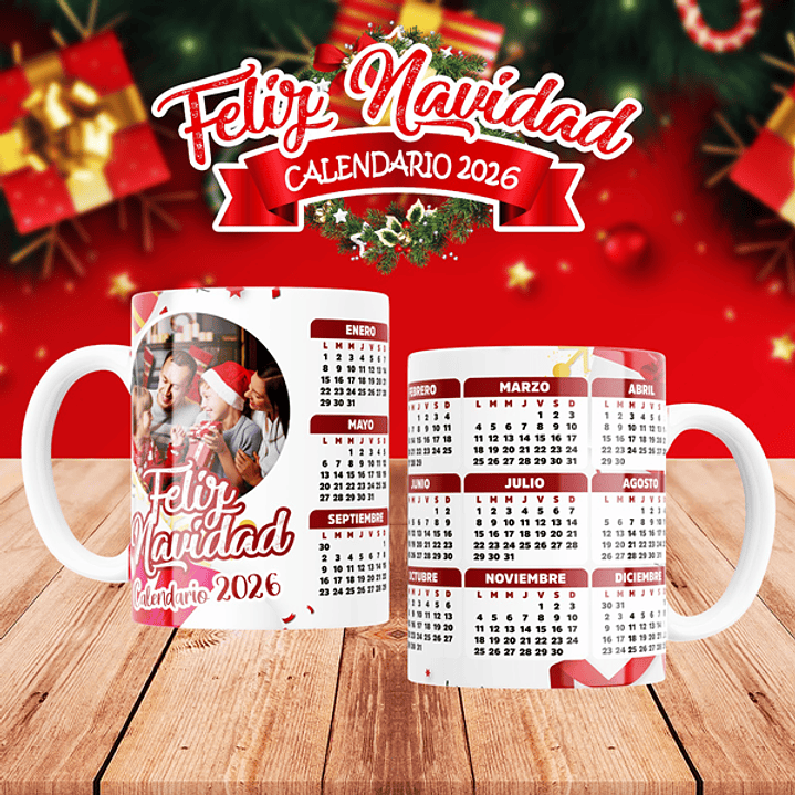 10 Diseños Plantillas Tazas Calendarios Navidad 4 2026 Archivos Editables Psd y PNG 3