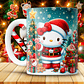 12 Diseños Plantillas Tazas Hello Kitty Navidad Archivos JPG - Miniatura 3