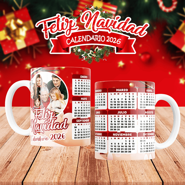 10 Diseños Plantillas Tazas Calendarios Navidad 4 2026 Archivos Editables Psd y PNG 4