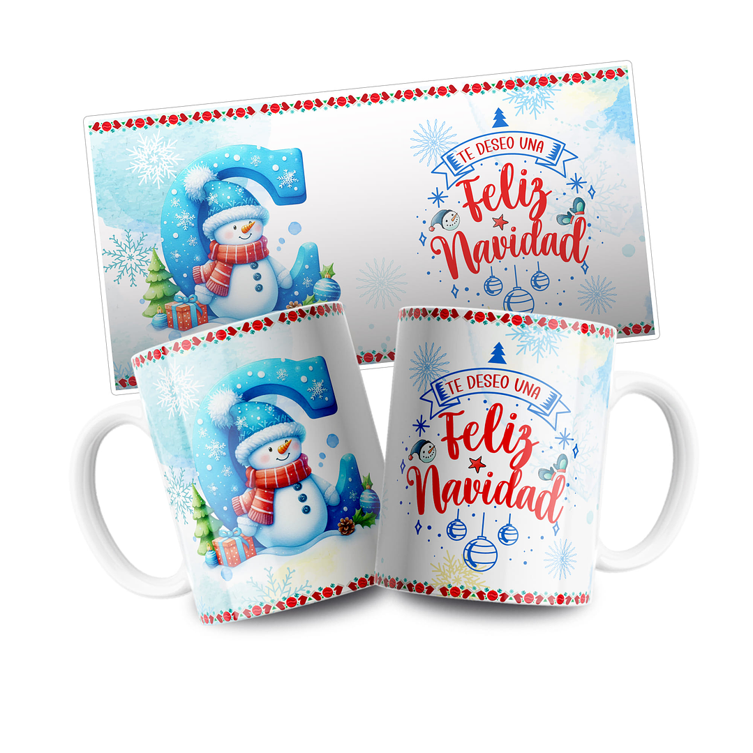 26 Diseños Plantillas Tazas Abc Navidad Editables PSD y Archivos PNG 6