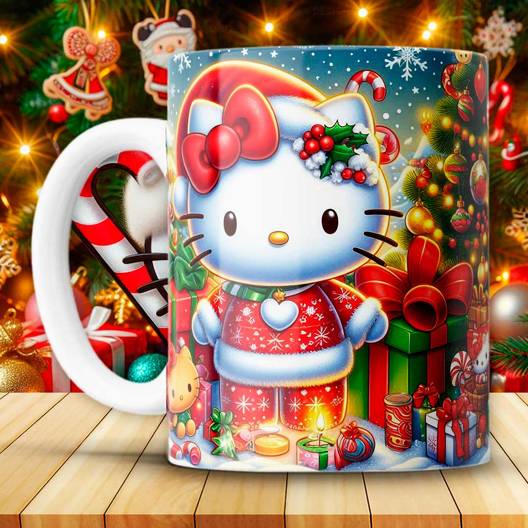 12 Diseños Plantillas Tazas Hello Kitty Navidad Archivos JPG 4