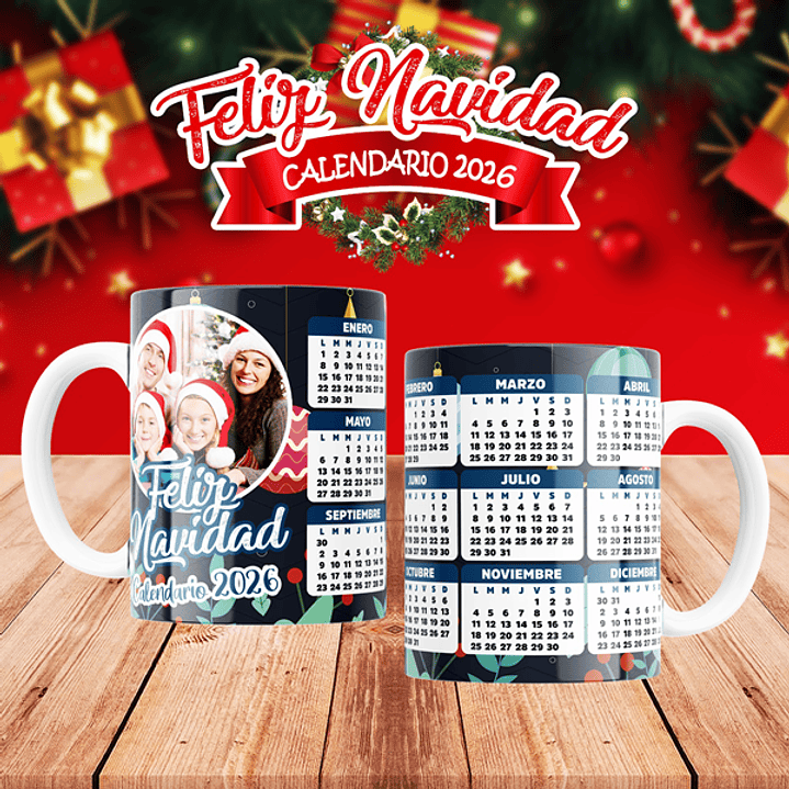 10 Diseños Plantillas Tazas Calendarios Navidad 4 2026 Archivos Editables Psd y PNG 5