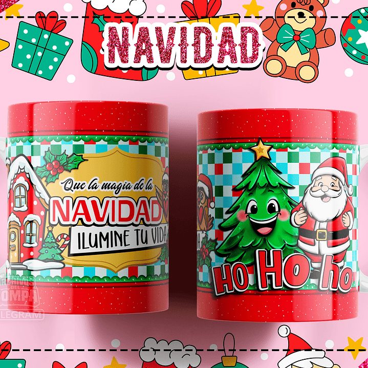 10 Diseños Plantillas Tazas Navidad Lindas Editables PSD y Archivos PNG 2