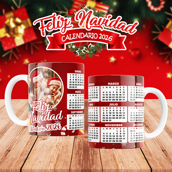 10 Diseños Plantillas Tazas Calendarios Navidad 4 2026 Archivos Editables Psd y PNG 6