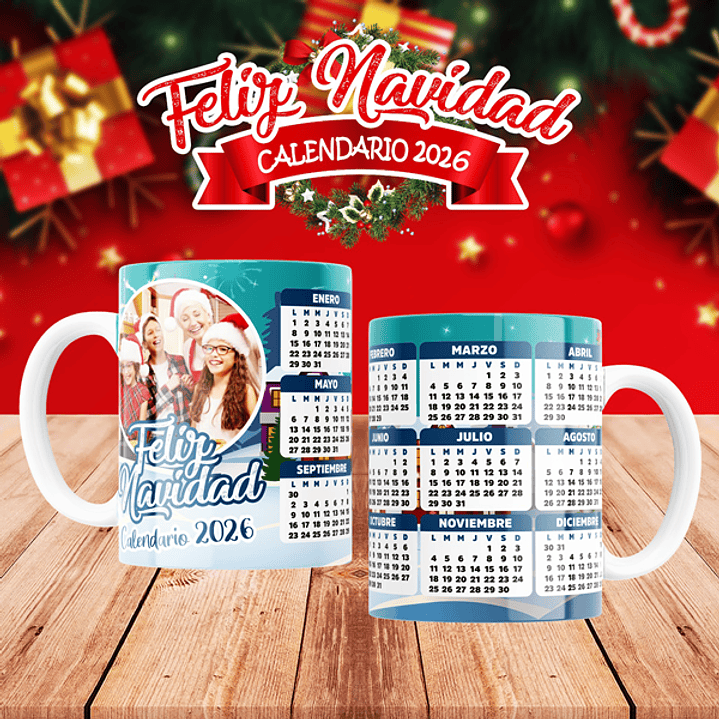 10 Diseños Plantillas Tazas Calendarios Navidad 4 2026 Archivos Editables Psd y PNG 7