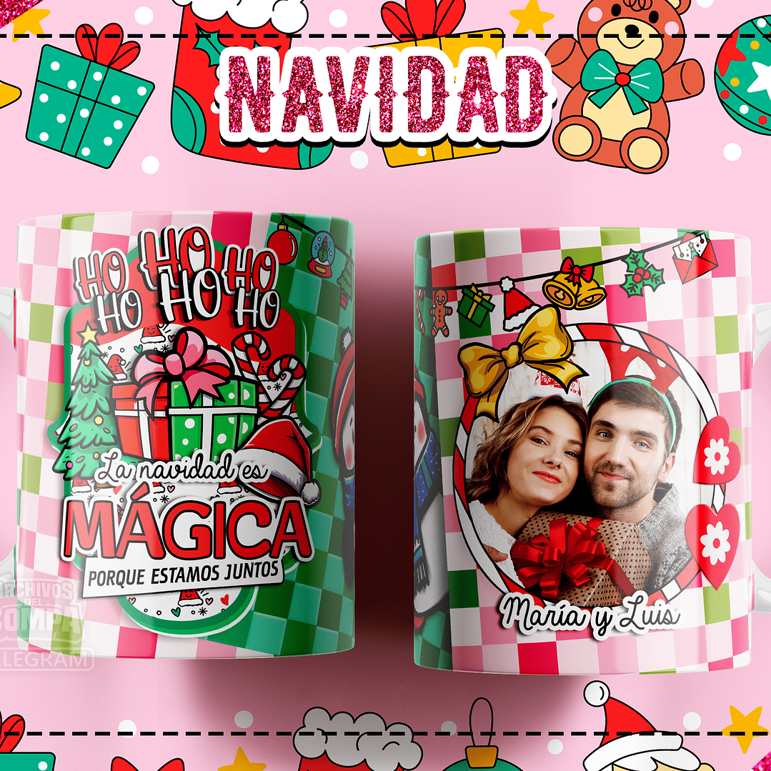 10 Diseños Plantillas Tazas Navidad Lindas Editables PSD y Archivos PNG 4