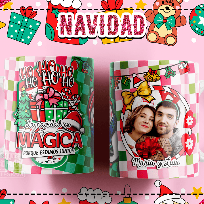 10 Diseños Plantillas Tazas Navidad Lindas Editables PSD y Archivos PNG 4