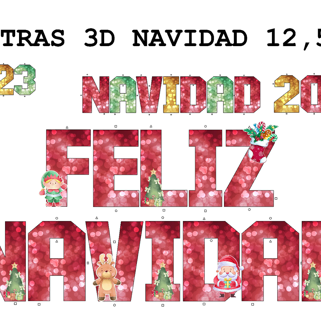 Diseños Plantillas Letras Números 3D Navidad Archivos PDF 1
