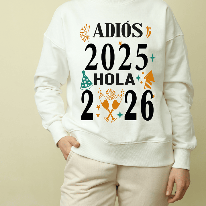 25 Diseños Plantillas Poleras Camisetas Diseños Año Nuevo 2026 Archivos png 2