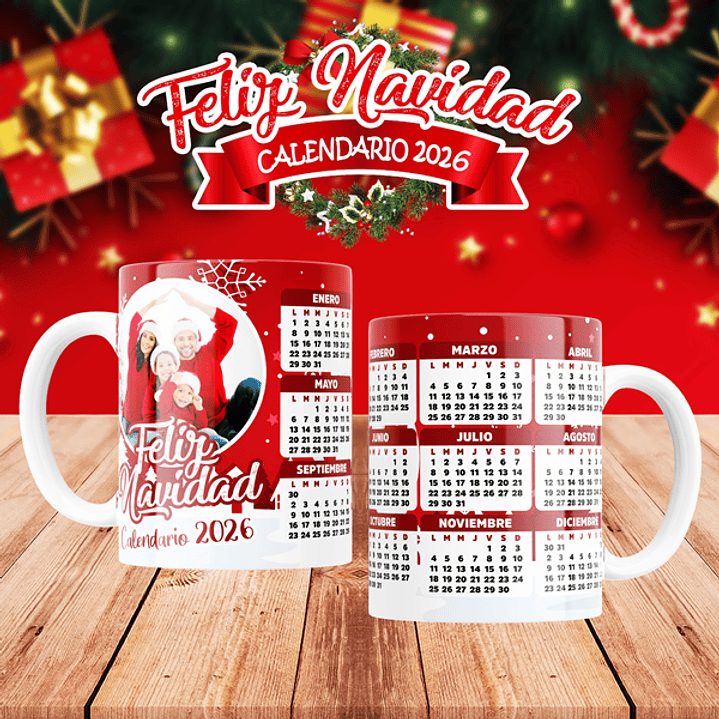 10 Diseños Plantillas Tazas Calendarios Navidad 4 2026 Archivos Editables Psd y PNG 8