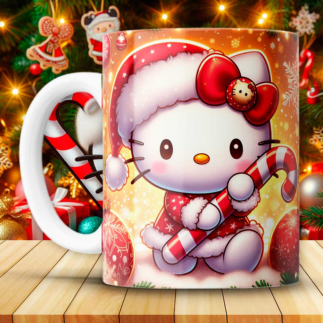 12 Diseños Plantillas Tazas Hello Kitty Navidad Archivos JPG 8