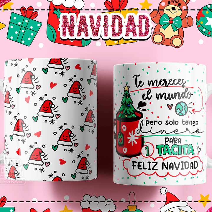 10 Diseños Plantillas Tazas Navidad Lindas Editables PSD y Archivos PNG 5