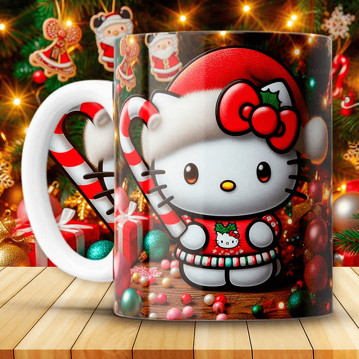 12 Diseños Plantillas Tazas Hello Kitty Navidad Archivos JPG 9