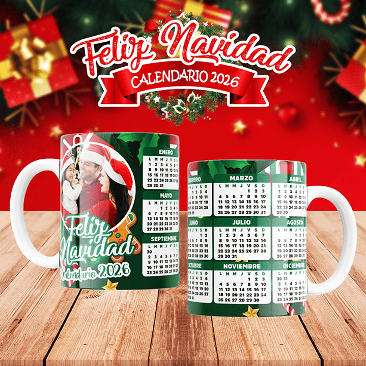10 Diseños Plantillas Tazas Calendarios Navidad 4 2026 Archivos Editables Psd y PNG 9