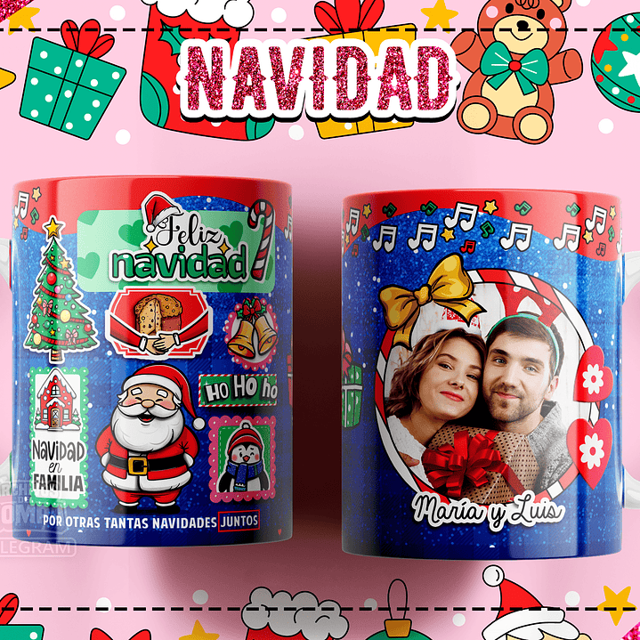 10 Diseños Plantillas Tazas Navidad Lindas Editables PSD y Archivos PNG 6